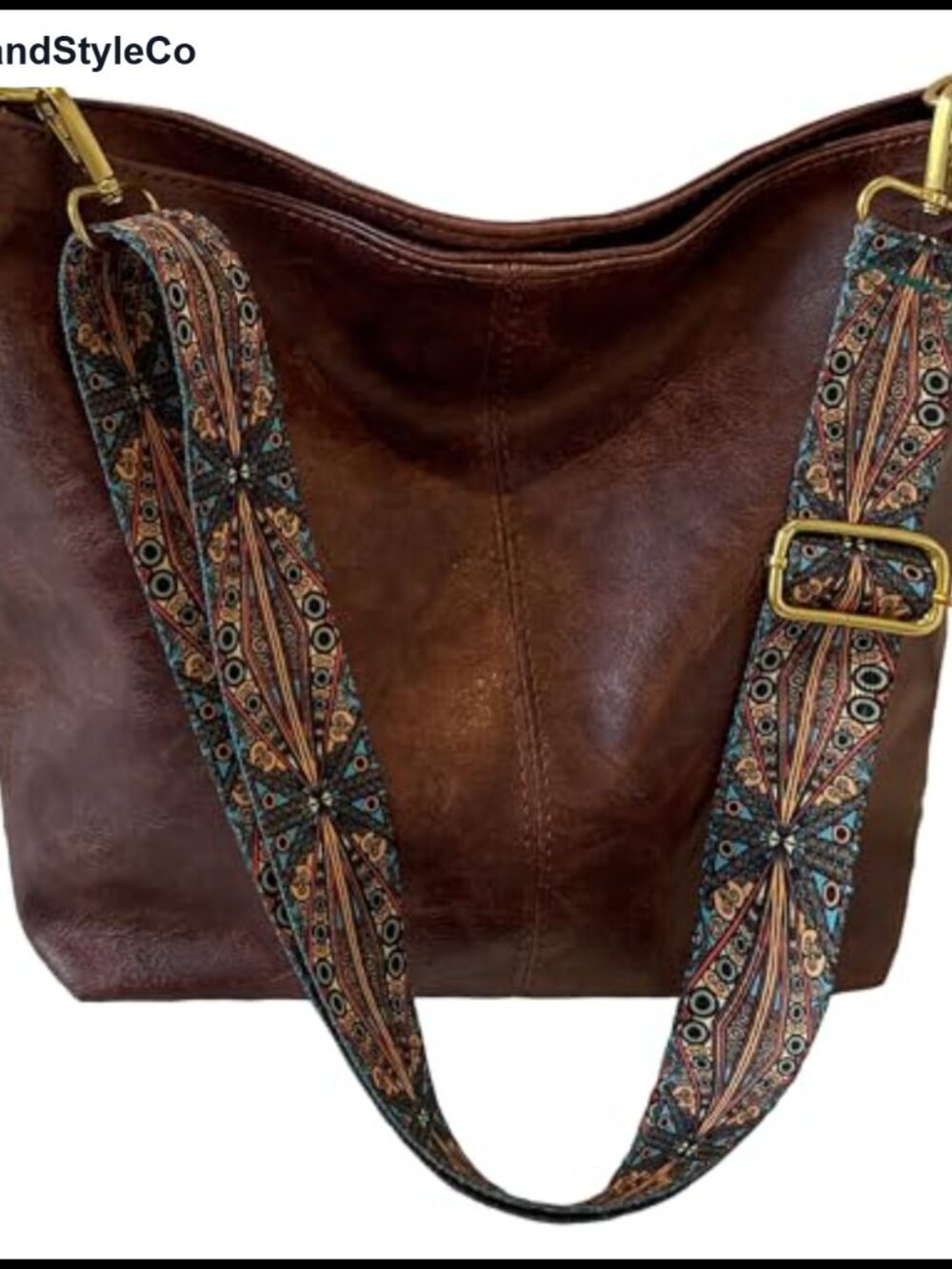 Vegan Leather Hobo Bag with Crossbody Strap Womens Handbag Purse
